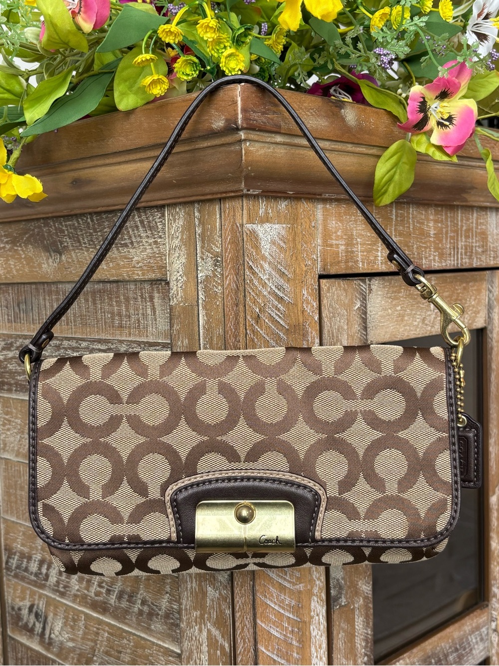 🤎🤎COACH Ashley Op Art Wristlet Mini🤎🤎